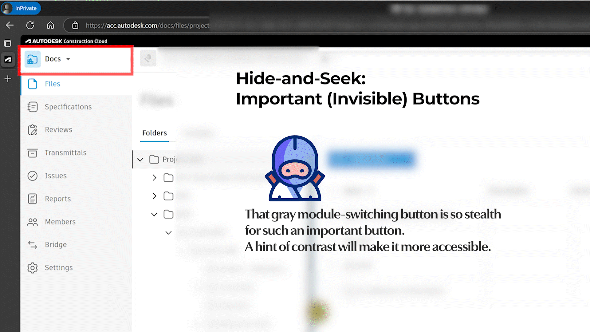 Invisible ACC Button